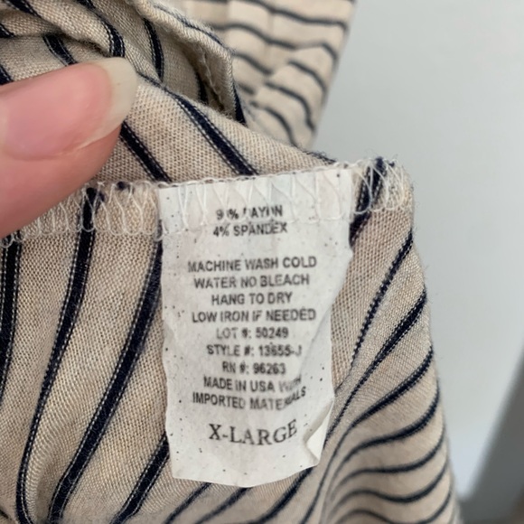 Olivia Rae Black and White Striped Dress - Rayon and Spandex Blend - Picture 4 of 6